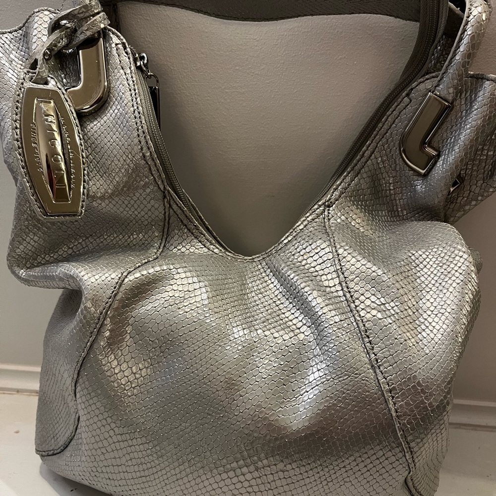 Silver Nicoli Bag - Snakeskin style